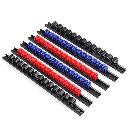 EMENTOL 6 PCS Screwdriver/Wrench Organizer, Plastic Rail Wrench Hanger,Hand Tool Holder, Perfect for Organize
