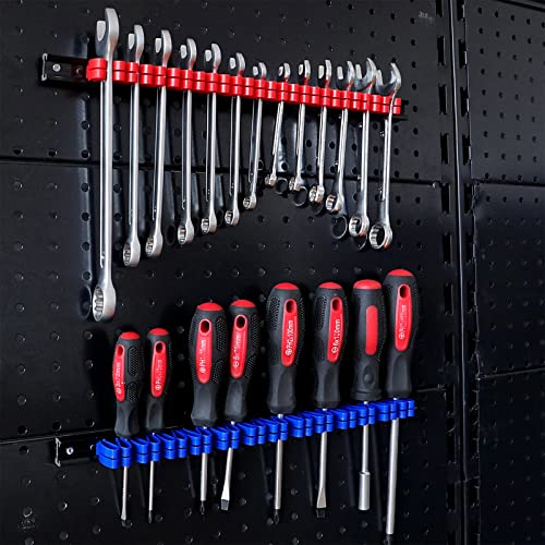 EMENTOL 6 PCS Screwdriver/Wrench Organizer, Plastic Rail Wrench Hanger,Hand Tool Holder, Perfect for Organize