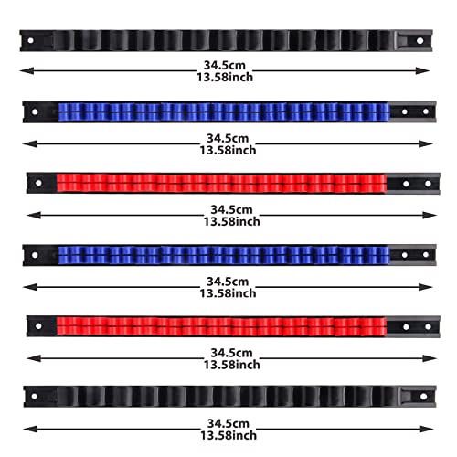 EMENTOL 6 PCS Screwdriver/Wrench Organizer, Plastic Rail Wrench Hanger,Hand Tool Holder, Perfect for Organize