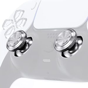 extremerate custom silver metal thumbsticks for ps5 controller, replacement aluminum analog stick joystick for ps4 controller - controller not included