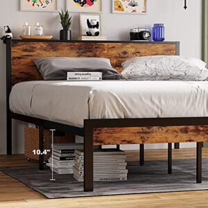 LIKIMIO Queen Bed Frame, Platform Bed Frame Queen with Storage Headboard and 11 Strong Support Legs, More Sturdy, Noise-Free, No Box Spring Needed