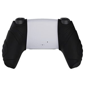 PlayVital Guardian Edition Ergonomic Soft Controller Silicone Case Grips for ps5 Compatible with Charging Station Rubber Protector Skins with Thumbstick Caps for ps5 Controller - Black