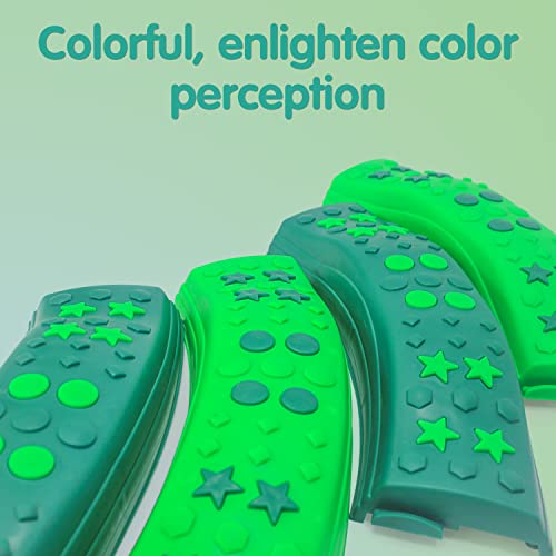 Children's outdoor wave-shaped balance beam stepping stones Children's obstacle course Five-star pattern non-slip texture The bottom is equipped with non-slip mats (20PCS)