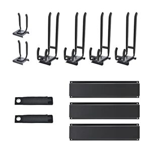 Mayyol Garage Wall Mount Tool Storage Rack - Lawn Organization - Yard Tools Hanger - Organizer Holder with 6 Adjustable Heavy Duty Hooks for Garden Tools, Max Load 350lb, Black