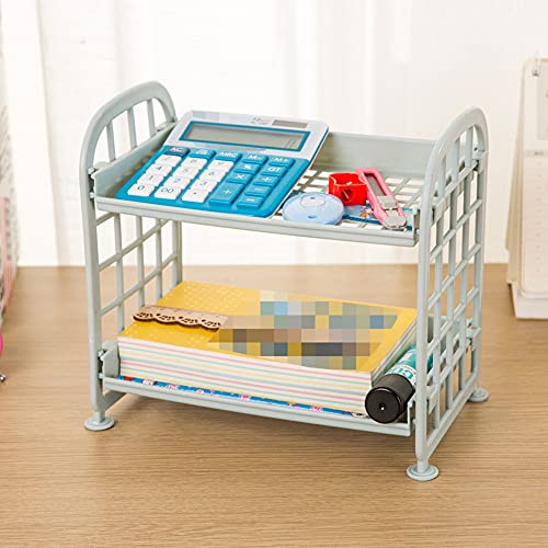 lasenersm 1 Piece Plastic Bathroom Storage Shelf 2 Layer Desktop Shelf Bathroom Countertop Organizer Cosmetic Makeup Storage Rack Home Organization Storage Shelf Holder, Green