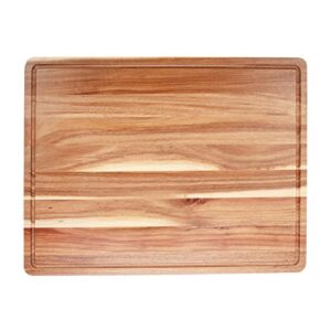 cibeat extra large wood cutting board 24 x 18 inch, 1.2 inches thick butcher block, reversible wooden kitchen block, over stove cutting board, with side handles and juice grooves