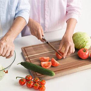 Cibeat Extra Large Wood Cutting Board 24 x 18 Inch, 1.2 Inches Thick Butcher Block, Reversible Wooden Kitchen Block, over Stove Cutting Board, with Side Handles and Juice Grooves