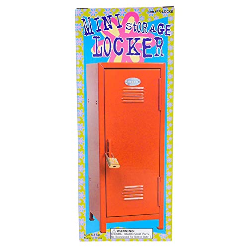 HOWBOUTDIS Brightly Colored Mini Metal Locker for Kids, Comes with a Lock and Key, 1 per Order, Assorted Colors, Ages 3+