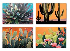 stonehouse collection cactus postcards - 4 x 6 western desert postcards - 40 postcards, 4 different cacuts designs