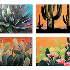 Stonehouse Collection Cactus Postcards - 4 x 6 Western Desert Postcards - 40 Postcards, 4 Different Cacuts Designs