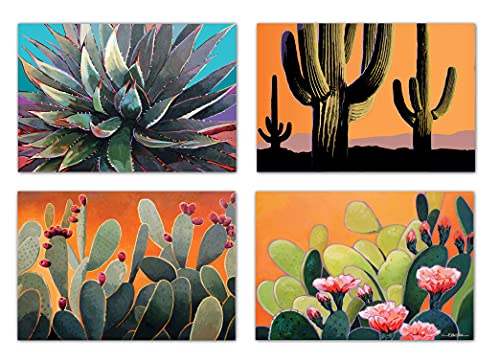 Stonehouse Collection Cactus Postcards - 4 x 6 Western Desert Postcards - 40 Postcards, 4 Different Cacuts Designs