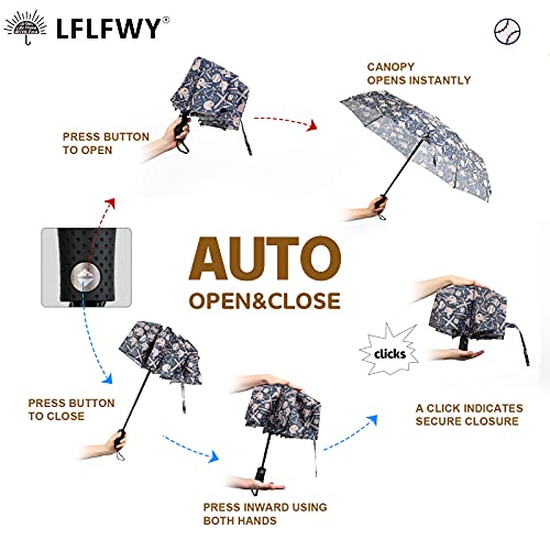 LFLFWY Travel Umbrella – Compact Windproof Umbrella Automatic Open and Close, Lightweight Portable Folding Umbrella, Best Gift Choice