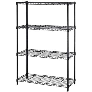 lucky shop 4-shelf shelving storage unit heavy duty metal organizer wire rack, unit storage shelves metal with leveling feet, height adjustable heavy duty shelving rack, for storage