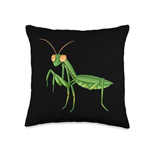 praying mantis bug & insect outfit praying mantis bug & insect throw pillow, 16x16, multicolor