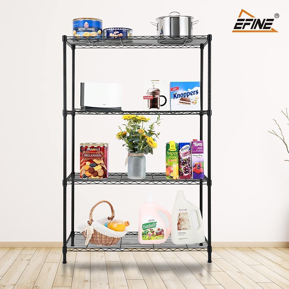 Catalina Creations 4-Shelf Shelving Unit with Shelf Liners Set of 4, Adjustable Rack Unit, Steel Wire Shelves, Shelving Units and Storage Rack for Kitchen and Garage (35.5W X 15.8D X 54H)