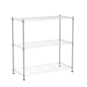 catalina creations efine 3-shelf chrome shelving unit with 3-shelf liners, adjustable rack, steel wire shelves storage for kitchen and garage (36w x 16d x 36h)