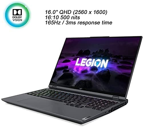 Newest Lenovo Legion 5 Pro Gen 6 Gaming Laptop | 8-core AMD Ryzen 7 5800H | 16.0" QHD (2560x1600) IPS 165Hz Display | GeForce RTX 3070(140W) | Type-C | w/ 32GB SD Card (32GB RAM | 1TB PCIe SSD)