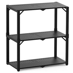 hastatii 3-shelf storage shelving unit metal rack heavy-duty 28"x13.5"x33.5" for garage, kitchen and bedroom layers increased black
