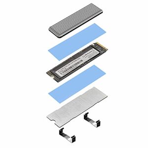 QIVYNSRY M.2 heatsink 2280 SSD Heat Sink, Only Support Single-Sided 2280 M.2 SSD, with Thermal Silicone Pad for PS5 PCIE NVME M.2 SSD or NGFF SATA M.2 SSD Computer and PC, Space Grey