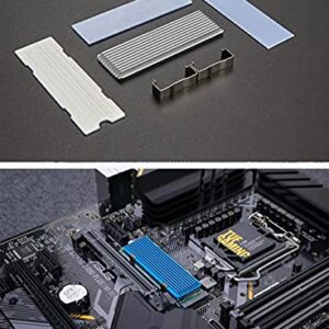 QIVYNSRY M.2 heatsink 2280 SSD Heat Sink, Only Support Single-Sided 2280 M.2 SSD, with Thermal Silicone Pad for PS5 PCIE NVME M.2 SSD or NGFF SATA M.2 SSD Computer and PC, Space Grey