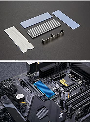 QIVYNSRY M.2 heatsink 2280 SSD Heat Sink, Only Support Single-Sided 2280 M.2 SSD, with Thermal Silicone Pad for PS5 PCIE NVME M.2 SSD or NGFF SATA M.2 SSD Computer and PC, Space Grey