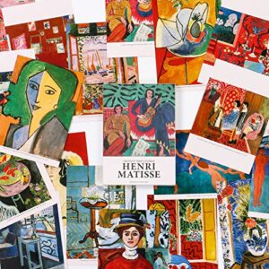 Henri Matisse Art Postcards, Famous Painting Abstract Art Post Cards Bulk Pack(30 Pack), Vintage Aesthetic Photo Collage Kit, Postcards Poster for School Students Teacher Thank You Note Cards