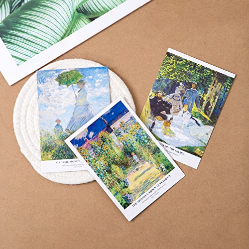 Claude Monet Art Postcards, Famous Painting Modern Artwork Post Cards Bulk Pack(30 Pack), Vintage Aesthetic Picture Wall Collage, Postcards Poster for School Students Teacher Thank You Note Cards