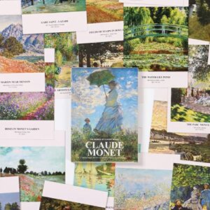 Claude Monet Art Postcards, Famous Painting Modern Artwork Post Cards Bulk Pack(30 Pack), Vintage Aesthetic Picture Wall Collage, Postcards Poster for School Students Teacher Thank You Note Cards