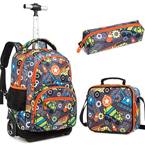 MOHCO Rolling Backpack 16 inch Kids Wheeled School Backpack Set for Boys and Girls