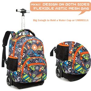 MOHCO Rolling Backpack 16 inch Kids Wheeled School Backpack Set for Boys and Girls