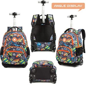 MOHCO Rolling Backpack 16 inch Kids Wheeled School Backpack Set for Boys and Girls