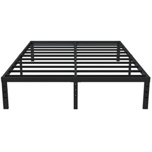 upcanso 16 inch king bed frame heavy duty metal platform king size bed frames with 14 inch storage, easy assembly 3,500 lbs steel slats support mattress foundation, black