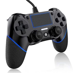 dianven for ps4 controller wired for playstation 4/pro/slim and pc windows 10/8/7 with double vibration and motion motors for ps4 wired controller, professional usb controller for ps4 remote