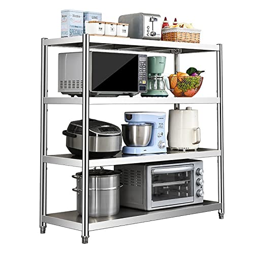 Generic XBSM Stainless Steel Shelves 4-Tier Adjustable Shelving Unit Heavy-Duty Shelf Suitable for Kitchen Commercial Restaurant Garage Storage 200lb Per (35.5L×13.7W inch)