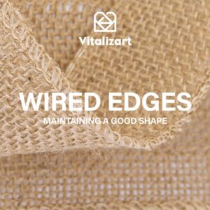 Vitalizart Burlap Ribbon Wired 2.5 in x 20 Yd Beige Natural Jute Ribbon for Gift Wrapping Crafts Christmas Decoration Wreaths