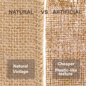 Vitalizart Burlap Ribbon Wired 2.5 in x 20 Yd Beige Natural Jute Ribbon for Gift Wrapping Crafts Christmas Decoration Wreaths