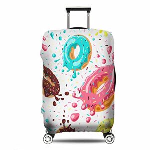 ibiliu travel luggage cover protector funny splashes donuts cute dessert suitcase cover protectors washable luggage suitcase cover for 25-28 inch l
