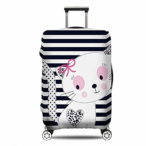 IBILIU Travel Luggage Cover Protector Cat Girl Striped Funny Animal Suitcase Cover Protectors Washable Luggage Suitcase Cover for 25-28 Inch L