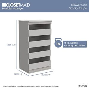 ClosetMaid 4598 Modular Storage Stackable Unit with 4 Drawers, Taupe