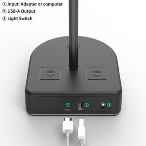BGMUTCX RGB Headphone Stand with USB Charging Port or Hub, Desk Gaming Headset Holder, Durable Hanger Rack Suitable for Desktop Table, Game,Earphone, PC, Gamer Accessories (Black)