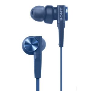 Sony MDRXB55AP Extra Bass Earbud Headphones/Headset with Mic (Blue) with Knox Gear Earbud Tips Bundle (2 Items)