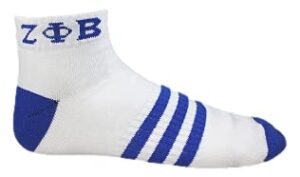 zeta phi beta white ankle socks