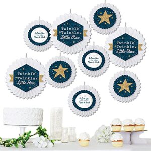 big dot of happiness twinkle twinkle little star - hanging baby shower or birthday party tissue decoration kit - paper fans - set of 9