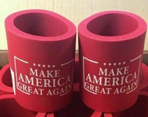2 pc trump 2024 beer can cooler beverage red maga old style foam donald j trump