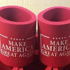 2 PC Trump 2024 Beer can cooler beverage RED MAGA Old Style Foam Donald J Trump