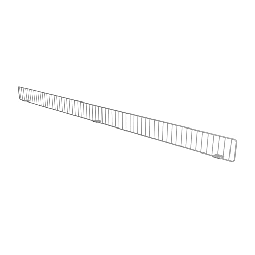 Wire Shelf Divider Front Fence for 48"W Lozier & Madix Gondola Wire Shelving, Chrome 3"H
