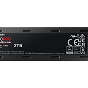 SAMSUNG 980 PRO SSD with Heatsink 2TB PCIe Gen 4 NVMe M.2 Internal Solid State Hard Drive, Heat Control, Max Speed, PS5 Compatible, MZ-V8P1T0CW