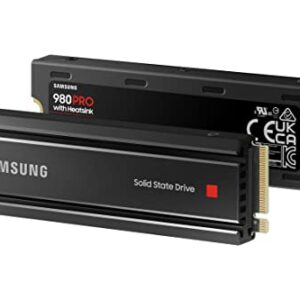 SAMSUNG 980 PRO SSD with Heatsink 2TB PCIe Gen 4 NVMe M.2 Internal Solid State Hard Drive, Heat Control, Max Speed, PS5 Compatible, MZ-V8P1T0CW