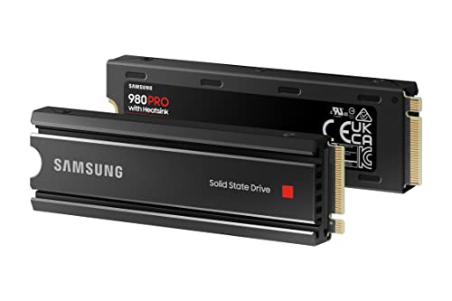 SAMSUNG 980 PRO SSD with Heatsink 2TB PCIe Gen 4 NVMe M.2 Internal Solid State Hard Drive, Heat Control, Max Speed, PS5 Compatible, MZ-V8P1T0CW