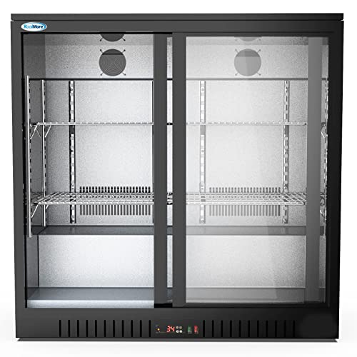 KoolMore BC-2DSL-BK Commercial-refrigerators, Double Sliding Door, Black, 7.4 cubic feet